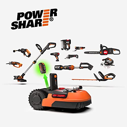 WORX Landroid L WR155E Mähroboter, bis 2000m², selbstfahrender Akkurasenmäher für große Gärten, automatischer Rasenmäher, Orange