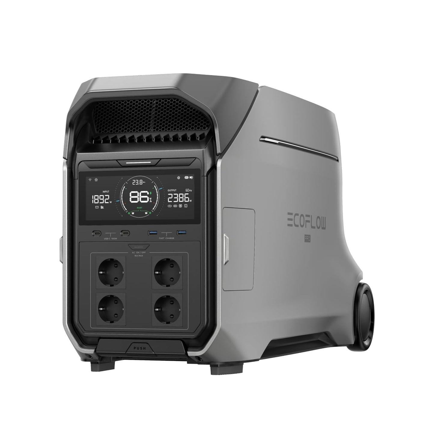 EF ECOFLOW DELTA PRO 3 Tragbare Powerstation mit Zusatzakku, 8kWh AC-Ausgang, 230V 4000W AC-Ausgang, Solargenerator für Zuhause, Camping, Wohnmobile und Reise