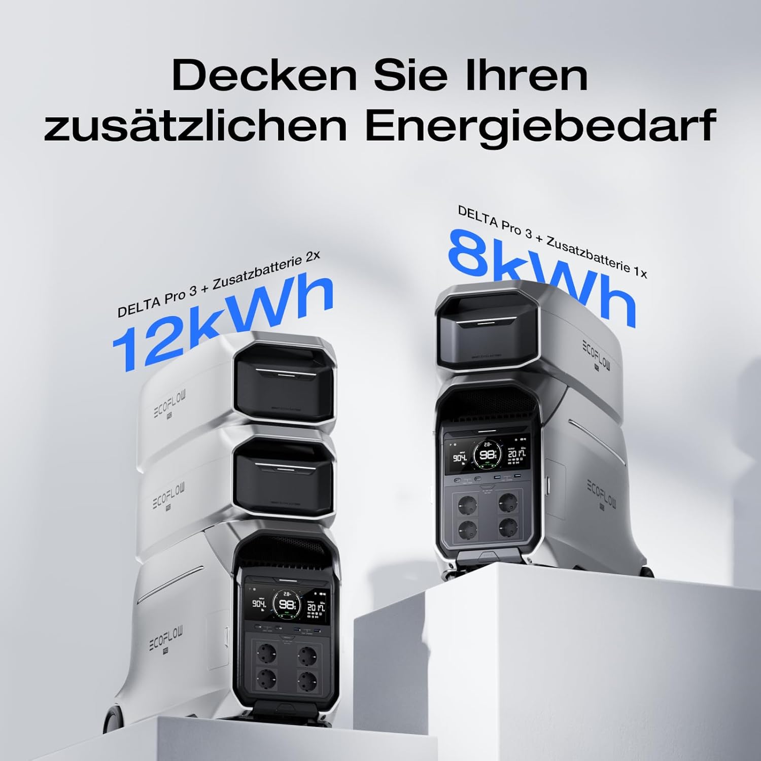 EF ECOFLOW DELTA PRO 3 Tragbare Powerstation mit Zusatzakku, 8kWh AC-Ausgang, 230V 4000W AC-Ausgang, Solargenerator für Zuhause, Camping, Wohnmobile und Reise