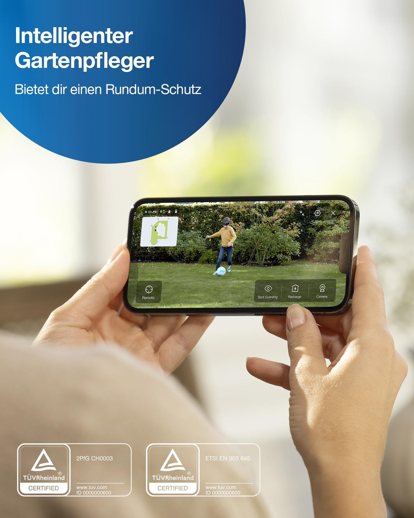 ECOVACS GOAT G1-800 Mähroboter, 800m², kabellos, vollautomatisch, Ultra-Weitband+Vision+GPS, 16-Zonen-Management, intelligente Hindernisvermeidung