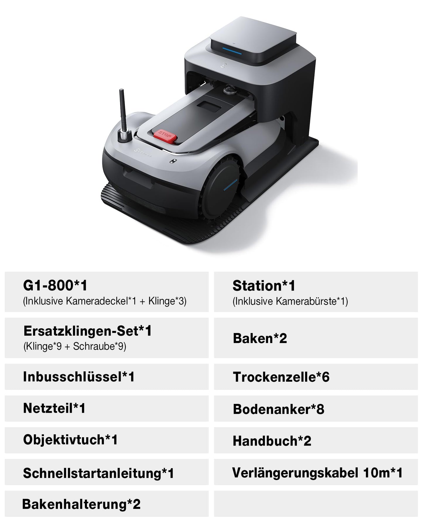 ECOVACS GOAT G1-800 Mähroboter, 800m², kabellos, vollautomatisch, Ultra-Weitband+Vision+GPS, 16-Zonen-Management, intelligente Hindernisvermeidung