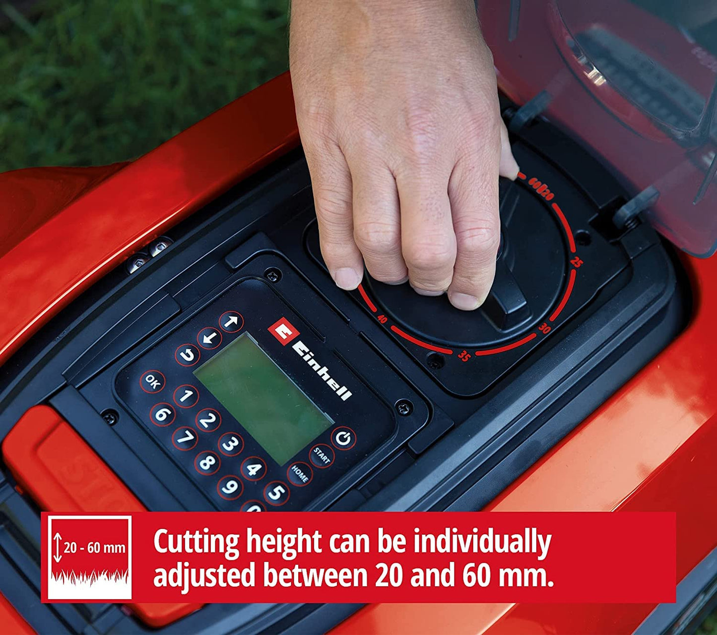 Einhell FREELEXO 1200 LCD BT Mähroboter, bis 1200m², Multizonen, Bluetooth-App, Steigungen bis 35%, inkl. PXC-Akku & Zubehör