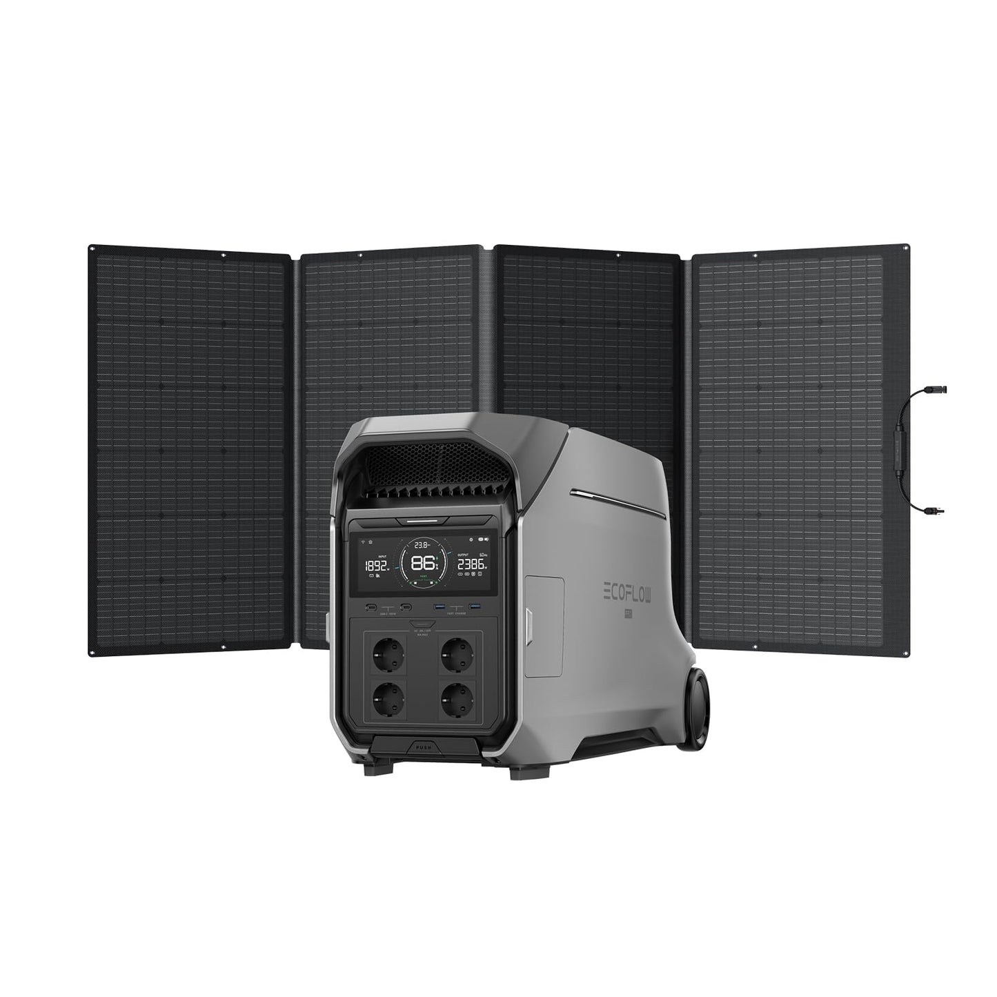 EF ECOFLOW DELTA PRO 3 Tragbare Powerstation mit Zusatzakku, 8kWh AC-Ausgang, 230V 4000W AC-Ausgang, Solargenerator für Zuhause, Camping, Wohnmobile und Reise