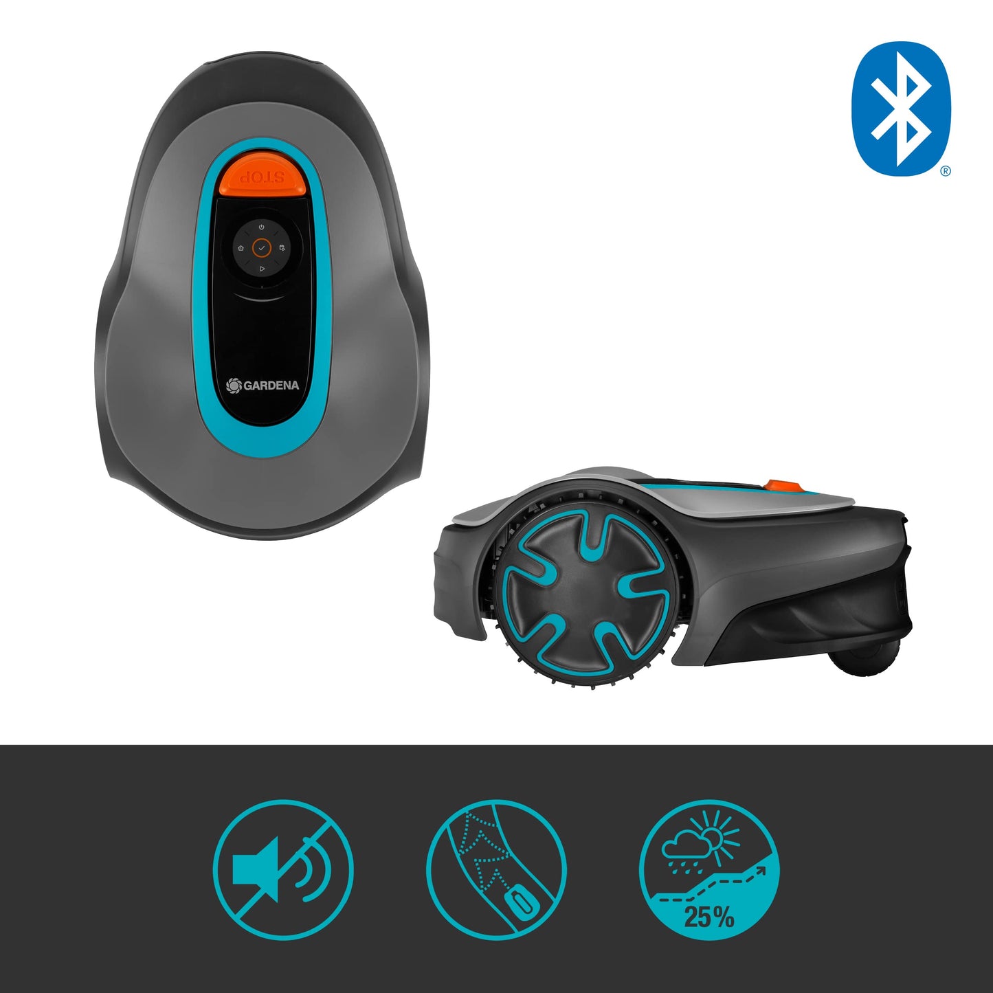 Gardena SILENO minimo 500 Mähroboter, intelligenter Rasenmäher bis 500m², Bluetooth-App, programmierbar, DE-Version 15202-20