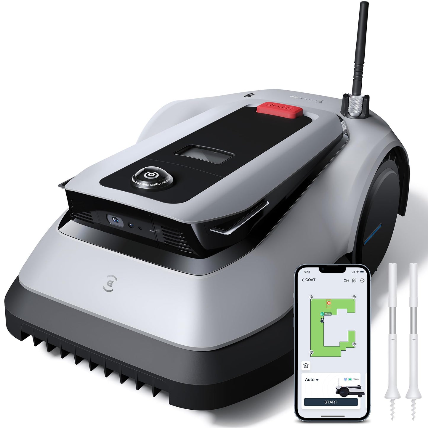 ECOVACS GOAT G1-800 Mähroboter, 800m², kabellos, vollautomatisch, Ultra-Weitband+Vision+GPS, 16-Zonen-Management, intelligente Hindernisvermeidung
