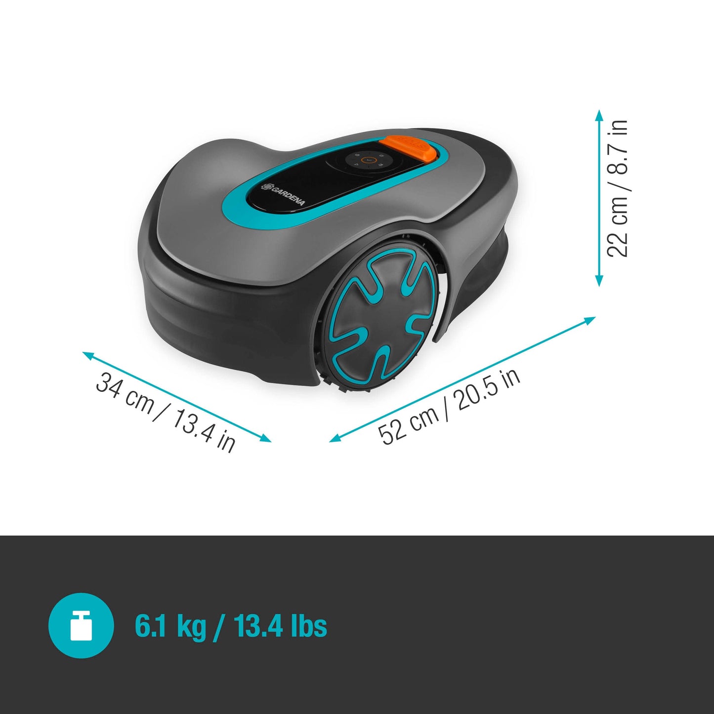 Gardena SILENO minimo 500 Mähroboter, intelligenter Rasenmäher bis 500m², Bluetooth-App, programmierbar, DE-Version 15202-20