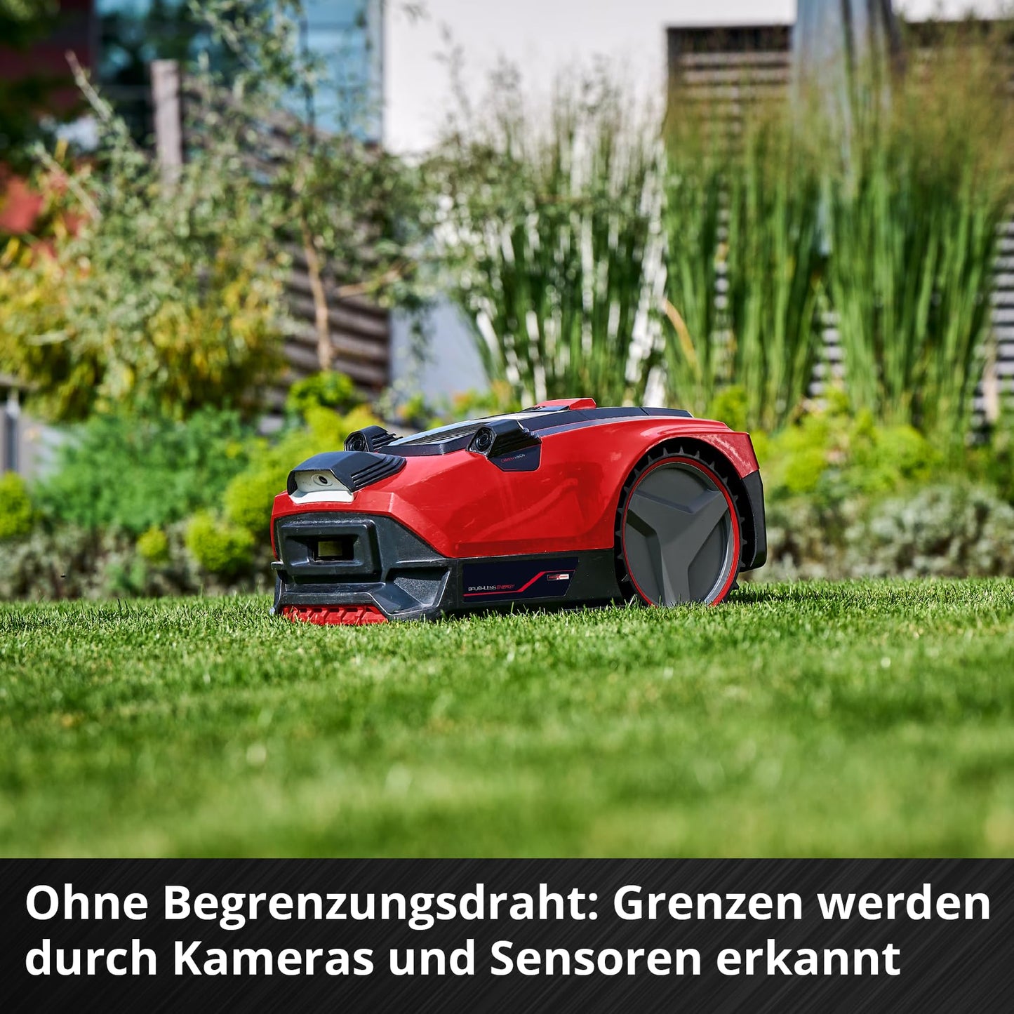 Einhell FREELEXO CAM 500 Mähroboter, 18V Akku, ohne Begrenzungsdraht dank Kamera, bis 500m², Brushless, 25% Steigung, inkl. 3,0Ah Akku