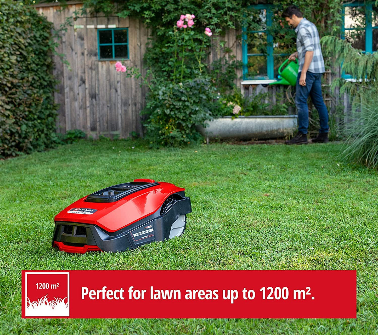 Einhell FREELEXO 1200 LCD BT Mähroboter, bis 1200m², Multizonen, Bluetooth-App, Steigungen bis 35%, inkl. PXC-Akku & Zubehör