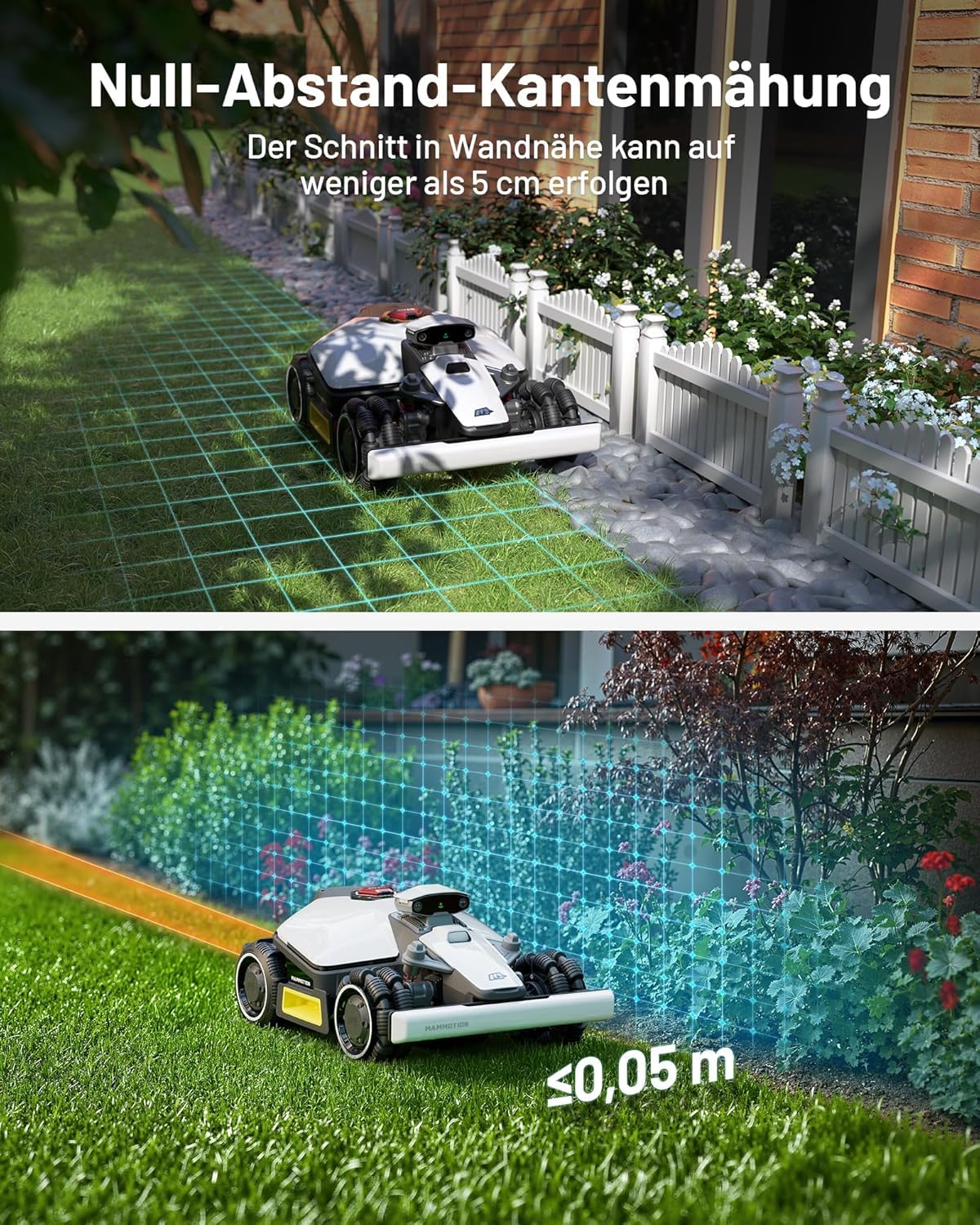 MAMMOTION LUBA mini AWD 1500 Mähroboter ohne Kabel, bis 1800m², RTK+Vision, Auto-Kartierung, 4G-Modul, 80% Steigung, intelligenter Rasenroboter