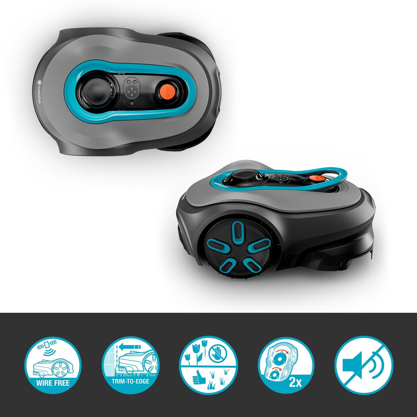 Gardena smart SILENO Free 750 Mähroboter, kabellos, bis 750m², LONA Intelligence, ohne Begrenzungskabel, leise, App-Steuerung, 19924-47