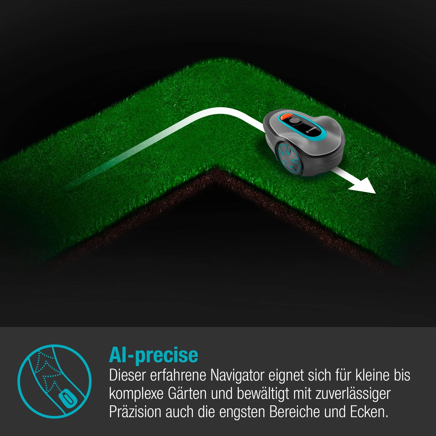 Gardena SILENO minimo 500 Mähroboter, intelligenter Rasenmäher bis 500m², Bluetooth-App, programmierbar, DE-Version 15202-20