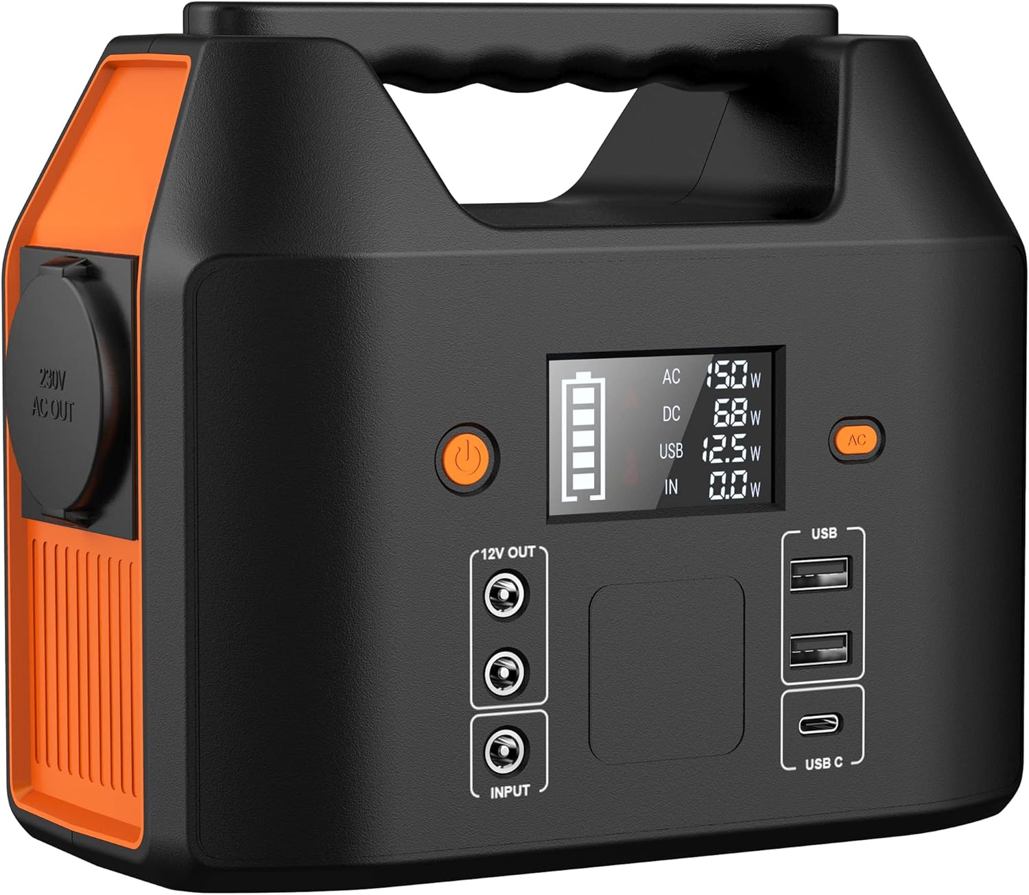 SinKeu Tragbare Powerstation 99Wh,150W Solar Generatoren Akku mit 230V AC/Car Lighter Port/USB Ausgabe,für Reise Camping Wohnmobil und als Notstromaggregat (Black)
