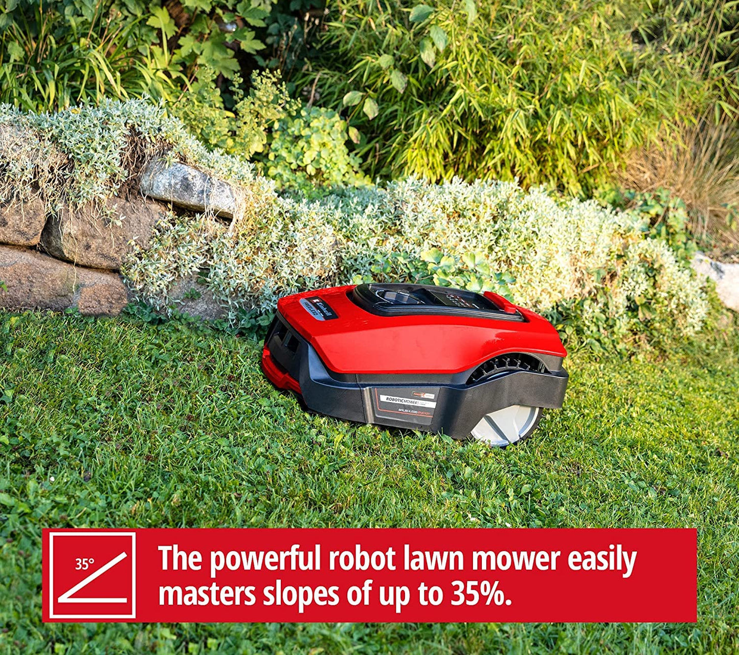 Einhell FREELEXO 1200 LCD BT Mähroboter, bis 1200m², Multizonen, Bluetooth-App, Steigungen bis 35%, inkl. PXC-Akku & Zubehör