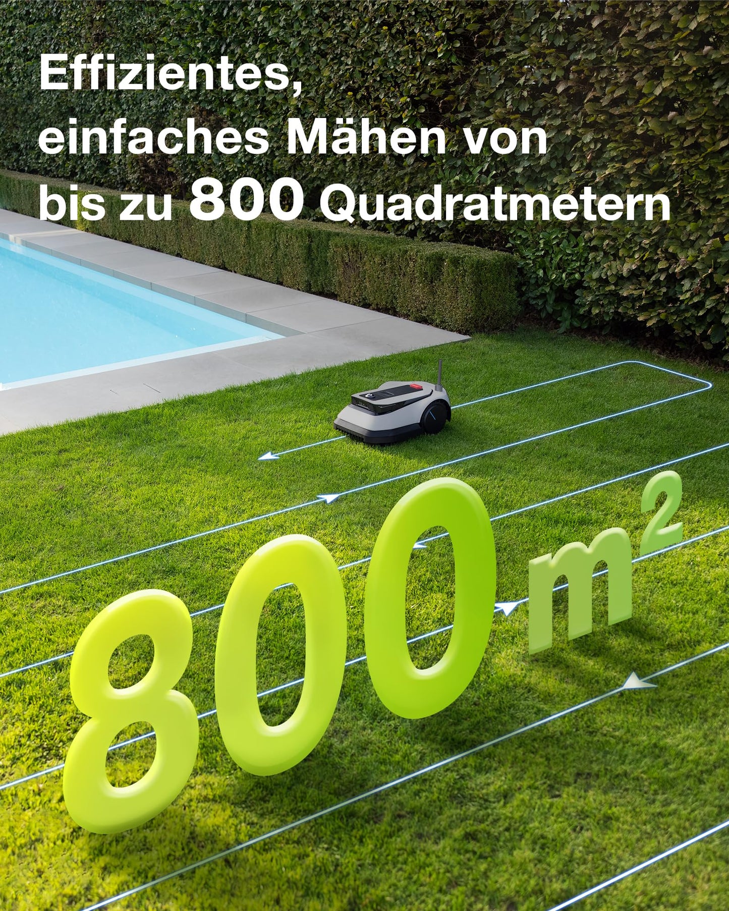 ECOVACS GOAT G1-800 Mähroboter, 800m², kabellos, vollautomatisch, Ultra-Weitband+Vision+GPS, 16-Zonen-Management, intelligente Hindernisvermeidung