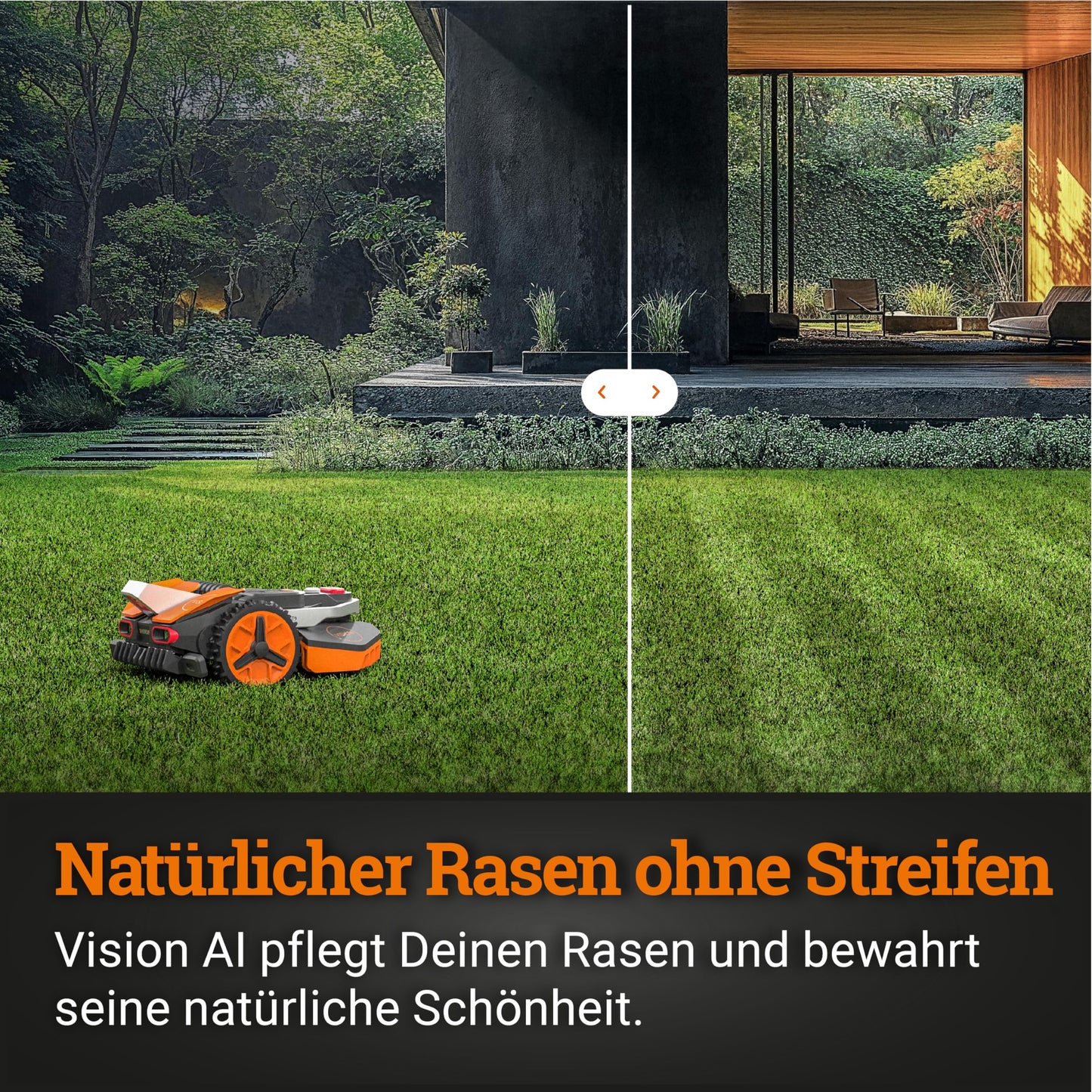 WORX Landroid Vision M550 WR205E Mähroboter ohne Kabel, bis 550m², AI-Rasenroboter, WLAN & Bluetooth, Hindernisvermeidung, Igelschutz