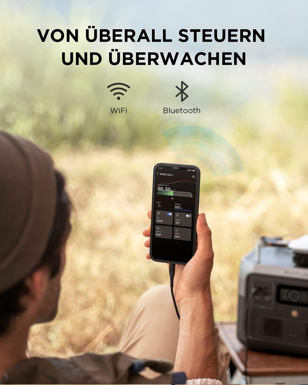 EF ECOFLOW RIVER 2 MAX mit XT60 Kabel 3.5M 512Wh Tragbare Powerstation, Solargenerator mit LiFeP04, Schnellladung in 1 Stunde, bis zu 1000W Leistung, Balkonkraft für Camping/Notstrom/Wohnmobile