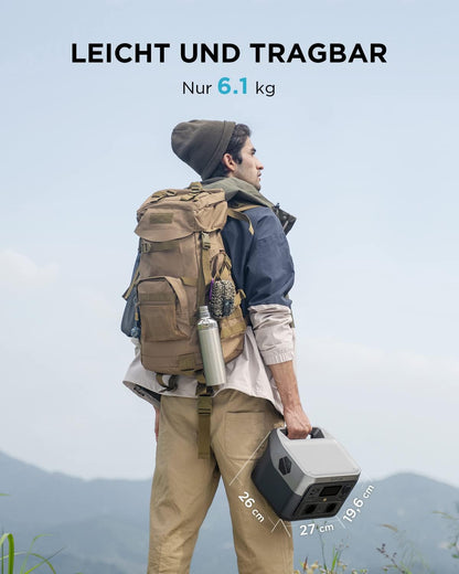 EF ECOFLOW RIVER 2 MAX mit XT60 Kabel 3.5M 512Wh Tragbare Powerstation, Solargenerator mit LiFeP04, Schnellladung in 1 Stunde, bis zu 1000W Leistung, Balkonkraft für Camping/Notstrom/Wohnmobile