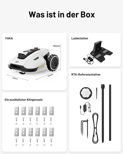 MAMMOTION YUKA 2000 Mähroboter ohne Kabel, bis 2800m², RTK+Vision, Auto-Kartierung, 4G-Modul, 50% Steigung, intelligenter Rasenroboter