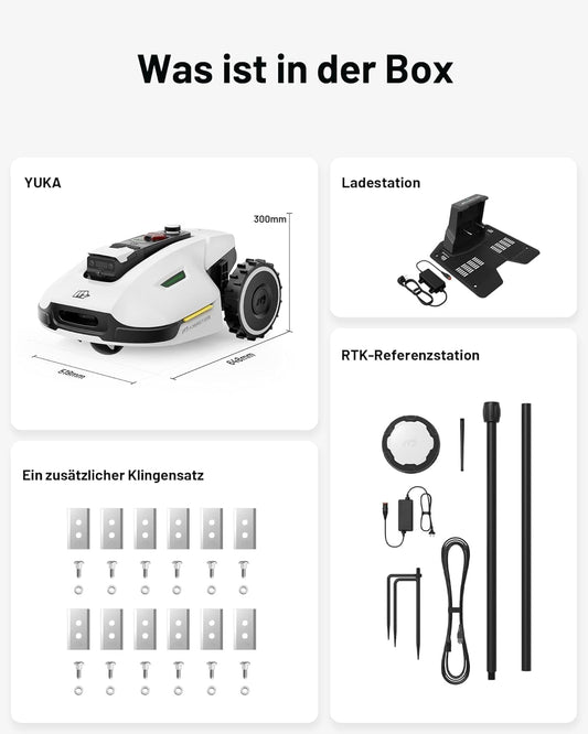 MAMMOTION YUKA 2000 Mähroboter ohne Kabel, bis 2800m², RTK+Vision, Auto-Kartierung, 4G-Modul, 50% Steigung, intelligenter Rasenroboter