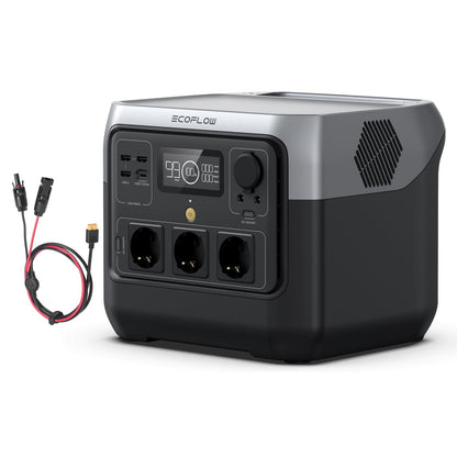 EF ECOFLOW RIVER 2 MAX mit XT60 Kabel 3.5M 512Wh Tragbare Powerstation, Solargenerator mit LiFeP04, Schnellladung in 1 Stunde, bis zu 1000W Leistung, Balkonkraft für Camping/Notstrom/Wohnmobile