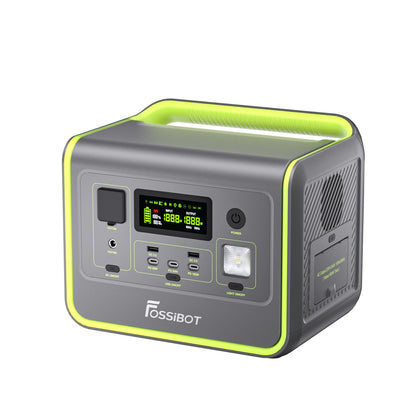 FOSSiBOT Tragbare Powerstation F1200, 1024Wh LiFePO4 Solargenerator mit 2 1200W (Power Lifting 2400W) AC Ausgänge, 100W Typ-C, 45 Min. Schnellladung von 0-80%, für Reise, Camping, Hausgebrauch