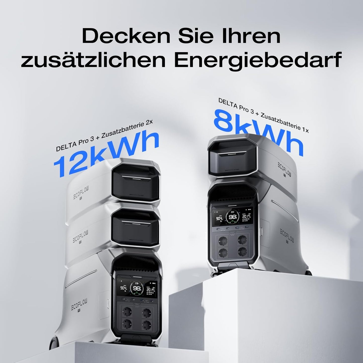 EF ECOFLOW DELTA PRO 3 Tragbare Powerstation mit Zusatzakku, 8kWh AC-Ausgang, 230V 4000W AC-Ausgang, Solargenerator für Zuhause, Camping, Wohnmobile und Reise