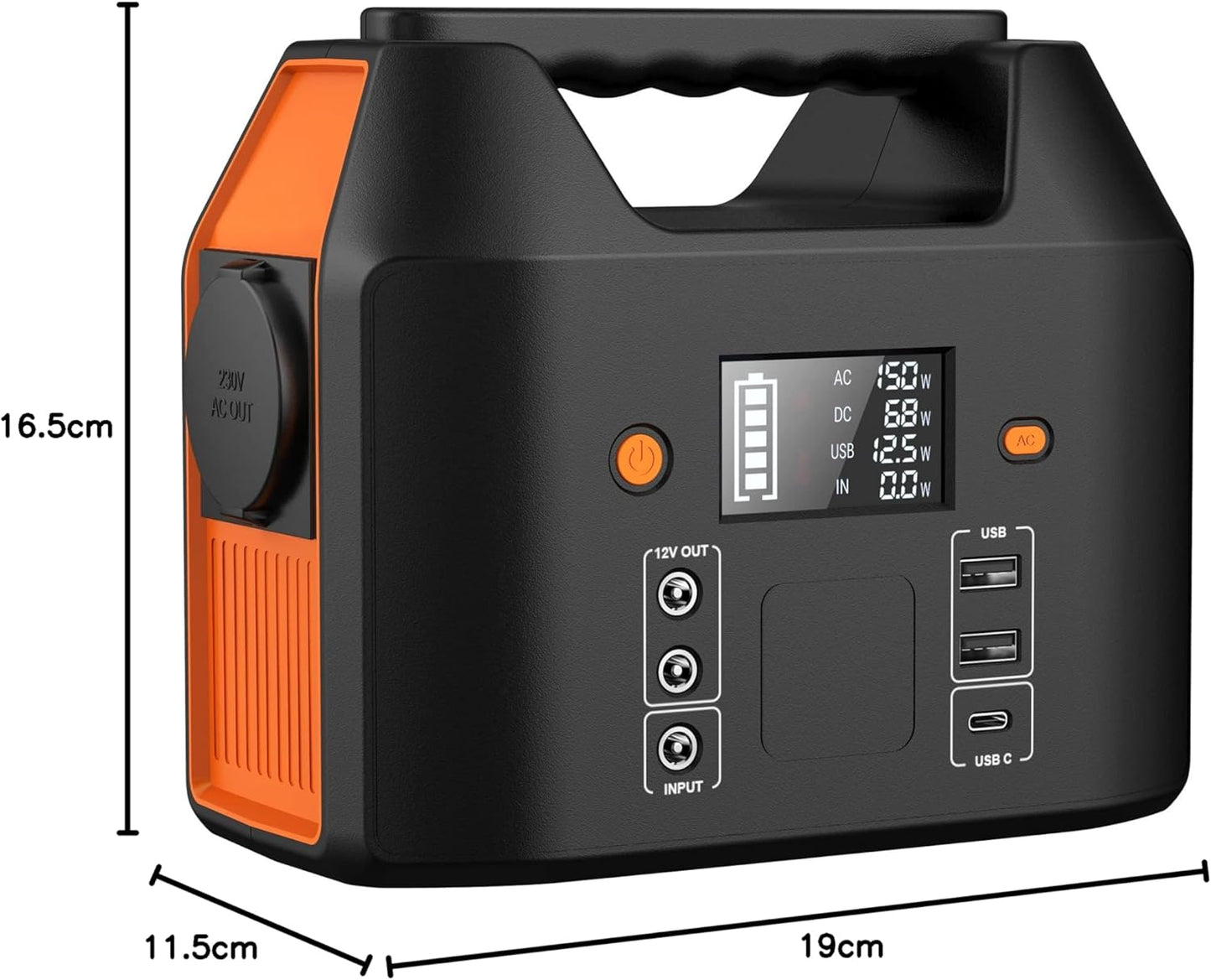 SinKeu Tragbare Powerstation 99Wh,150W Solar Generatoren Akku mit 230V AC/Car Lighter Port/USB Ausgabe,für Reise Camping Wohnmobil und als Notstromaggregat (Black)