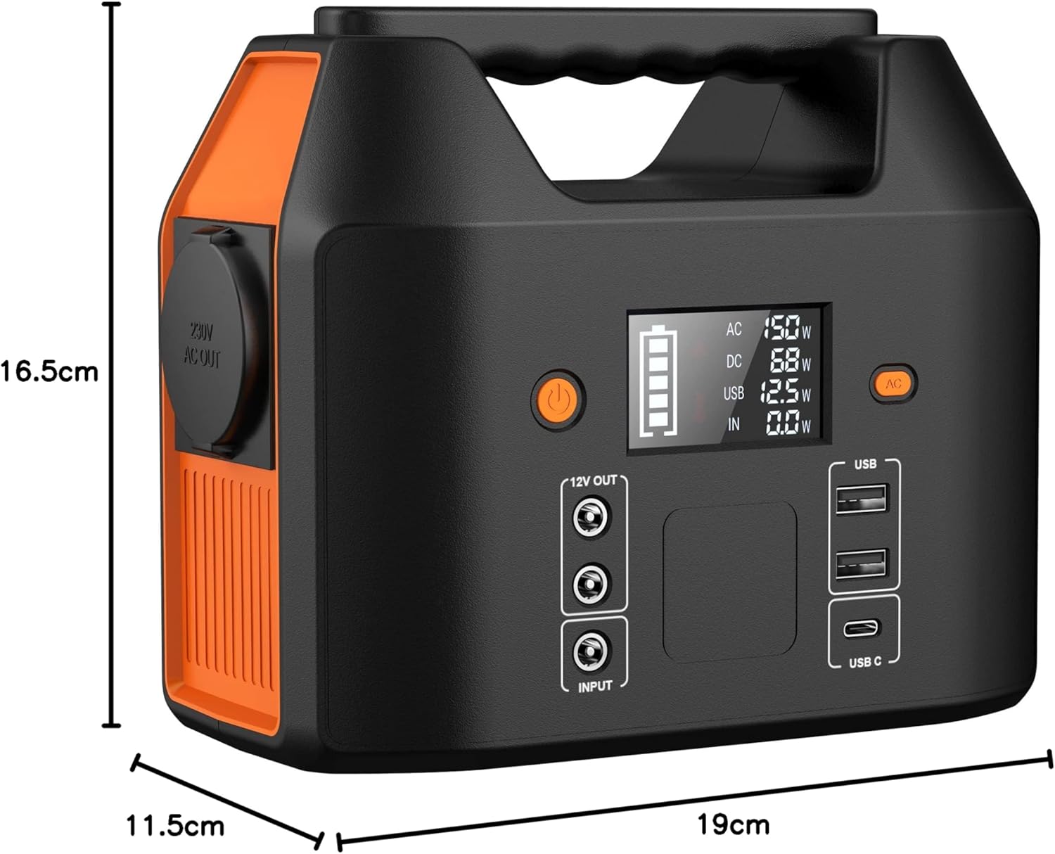 SinKeu Tragbare Powerstation 99Wh,150W Solar Generatoren Akku mit 230V AC/Car Lighter Port/USB Ausgabe,für Reise Camping Wohnmobil und als Notstromaggregat (Black)
