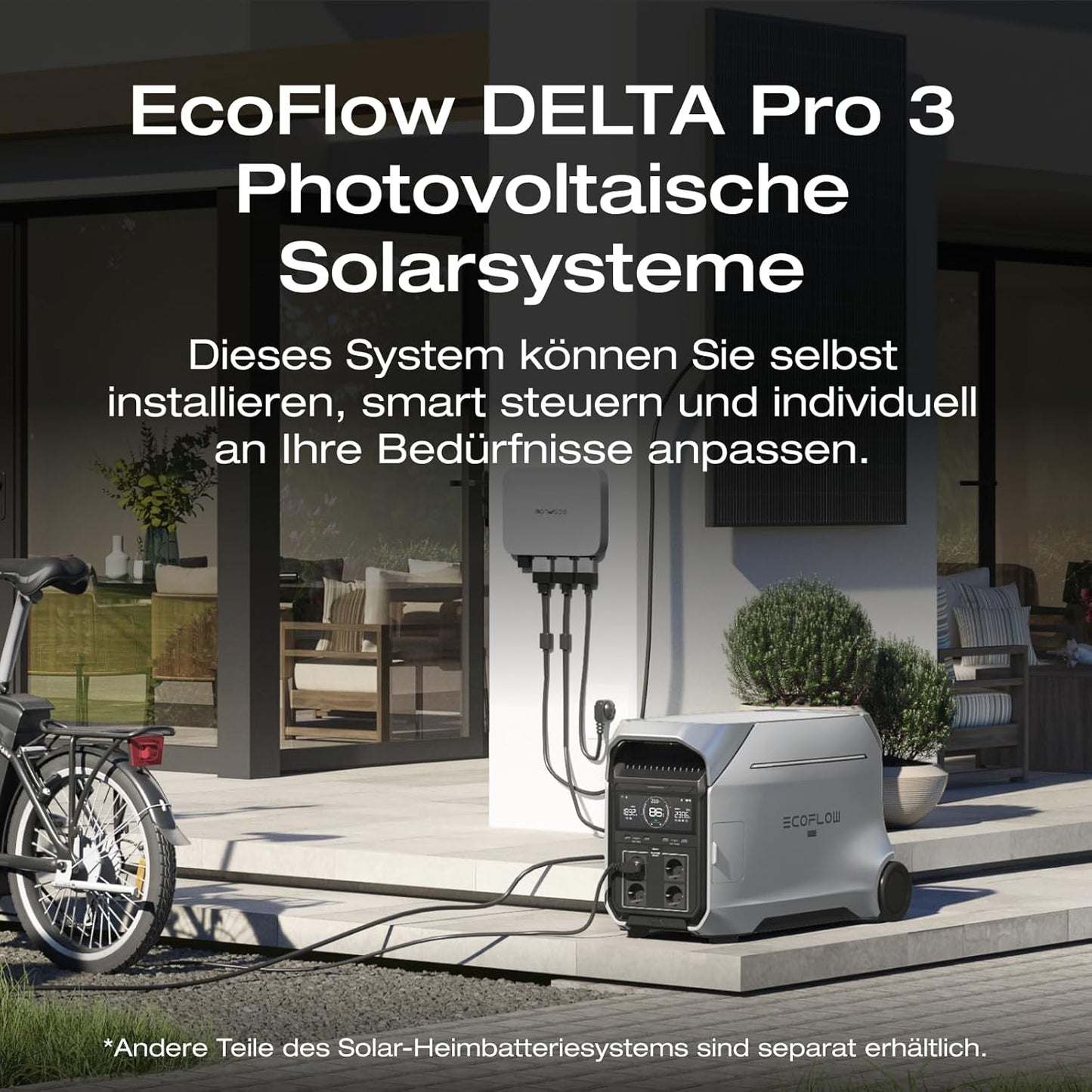 EF ECOFLOW DELTA PRO 3 Tragbare Powerstation mit Zusatzakku, 8kWh AC-Ausgang, 230V 4000W AC-Ausgang, Solargenerator für Zuhause, Camping, Wohnmobile und Reise