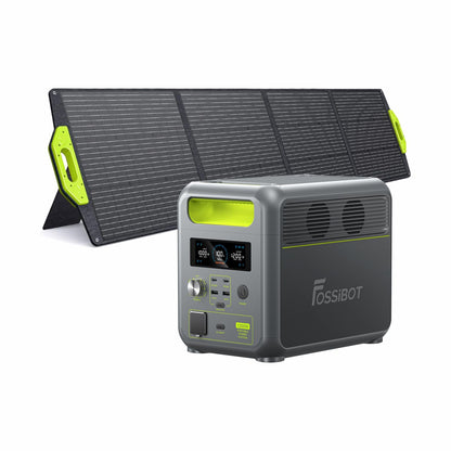 FOSSiBOT Tragbare Powerstation F1200, 1024Wh LiFePO4 Solargenerator mit 2 1200W (Power Lifting 2400W) AC Ausgänge, 100W Typ-C, 45 Min. Schnellladung von 0-80%, für Reise, Camping, Hausgebrauch