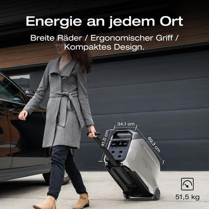 EF ECOFLOW DELTA PRO 3 Tragbare Powerstation mit Zusatzakku, 8kWh AC-Ausgang, 230V 4000W AC-Ausgang, Solargenerator für Zuhause, Camping, Wohnmobile und Reise