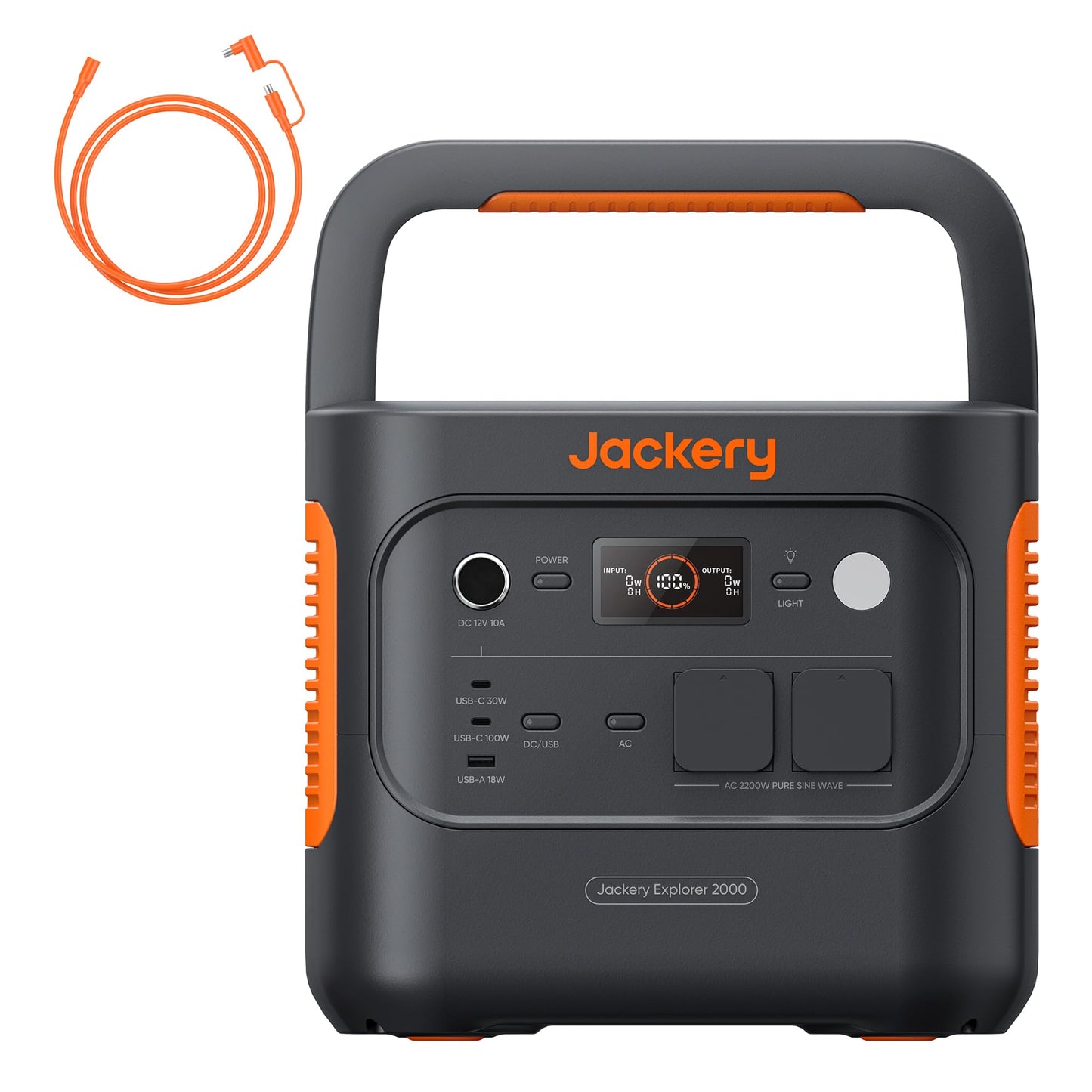 Jackery 2000 v2 Tragbare Powerstation mit 200W Solarpanel, 2042Wh Solargenerator mit 2200W Ausgang, LiFePO4 Batterie Schnellladung für Camping, Wohnmobil, Off-Grid