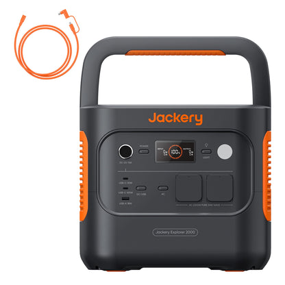 Jackery 2000 v2 Tragbare Powerstation mit 200W Solarpanel, 2042Wh Solargenerator mit 2200W Ausgang, LiFePO4 Batterie Schnellladung für Camping, Wohnmobil, Off-Grid