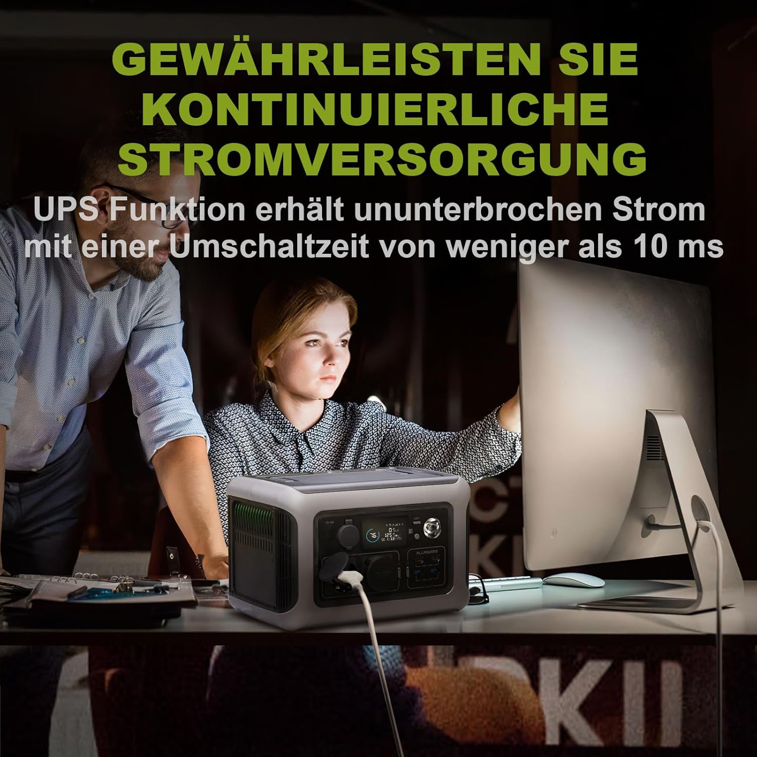 ALLPOWERS R600 Tragbare Powerstation, 299Wh LiFePO4 Batterie mit 2x 600W (1200W Spitze) AC Ausgang Solargenerator, 0-100% Schnellladung in 1 Stunde für Garten Party Reise Camping Wohnmobil Notfall