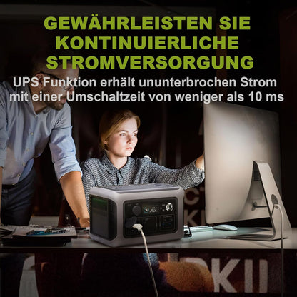 ALLPOWERS R600 Tragbare Powerstation, 299Wh LiFePO4 Batterie mit 2x 600W (1200W Spitze) AC Ausgang Solargenerator, 0-100% Schnellladung in 1 Stunde für Garten Party Reise Camping Wohnmobil Notfall