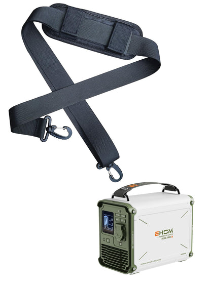 EHOM Tragbare Powerstation EP350, 307Wh, Power Station LiFePO4 mit 350W (Spitze 700W) AC und 200W Solarpanel-Laden, 2-Gurt-Designs für mehr Tragbarkeit, Für Camping, Reise, Notfall, Unterwegs