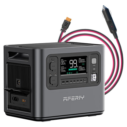 AFERIY 2400W Tragbare Powerstation, 2048Wh LiFePO4 Batterie, 1,7 Stunde Schnellladung, 13 Anschlüsse, Sinuswellen 230V, USV, Mobile Stromversorgung für Outdoors Camping, 7 Jahre Garantie