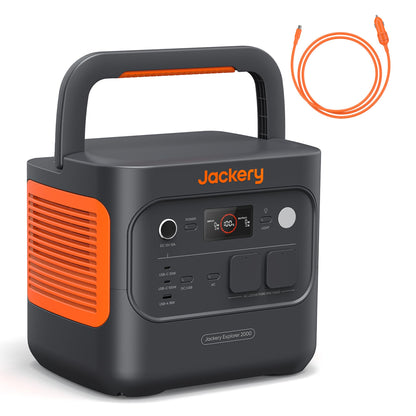 Jackery 2000 v2 Tragbare Powerstation mit 200W Solarpanel, 2042Wh Solargenerator mit 2200W Ausgang, LiFePO4 Batterie Schnellladung für Camping, Wohnmobil, Off-Grid