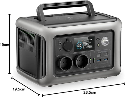ALLPOWERS R600 Tragbare Powerstation, 299Wh LiFePO4 Batterie mit 2x 600W (1200W Spitze) AC Ausgang Solargenerator, 0-100% Schnellladung in 1 Stunde für Garten Party Reise Camping Wohnmobil Notfall