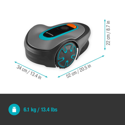 Gardena SILENO minimo 500 Mähroboter, intelligenter Rasenmäher bis 500m², Bluetooth-App, programmierbar, DE-Version 15202-20
