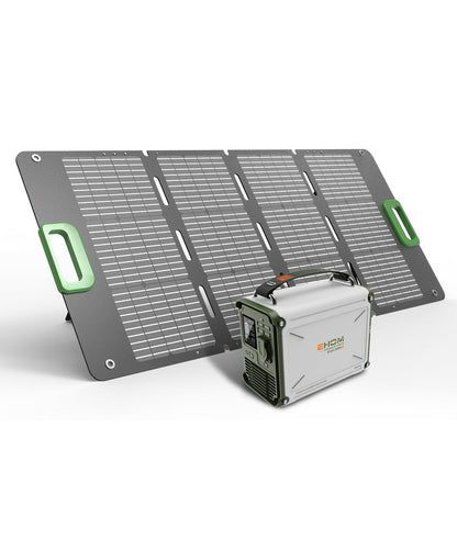 EHOM Tragbare Powerstation EP350, 307Wh, Power Station LiFePO4 mit 350W (Spitze 700W) AC und 200W Solarpanel-Laden, 2-Gurt-Designs für mehr Tragbarkeit, Für Camping, Reise, Notfall, Unterwegs