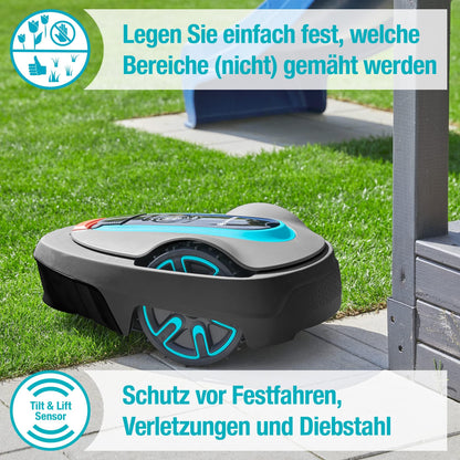 Gardena smart SILENO City 600 Mähroboter, bis 600m², LONA AI, App-Steuerung, SensorControl, Steigungen bis 35%, inkl. smart Gateway, DE-Version