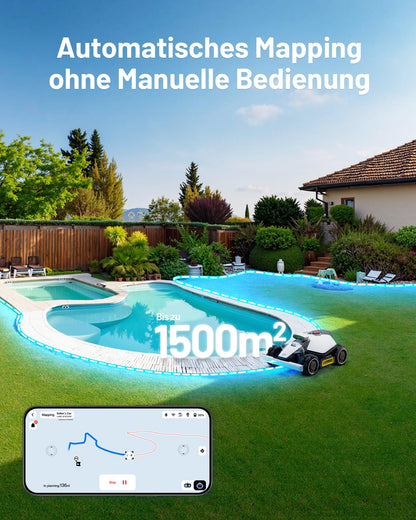 MAMMOTION LUBA mini AWD 1500 Mähroboter ohne Kabel, bis 1800m², RTK+Vision, Auto-Kartierung, 4G-Modul, 80% Steigung, intelligenter Rasenroboter