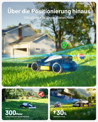 MAMMOTION LUBA mini AWD 800 Mähroboter ohne Kabel, bis 1000m², RTK+Vision, Auto-Kartierung, 4G, 80% Steigung, intelligenter Rasenroboter