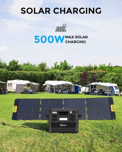 FOSSIBOT F2400 Solargenerator, Tragbare Powerstation 2048Wh LiFePO4 Batterie-Backup mit 2400W AC Ausgängen (4800W Peak), Power station für Outdoor-Camping, Wohnmobil-Reisen, Hausgebrauch