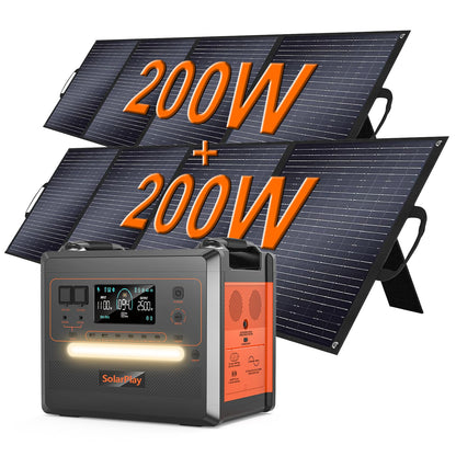 SOLARPLAY 2500W Tragbare Powerstation, 2304Wh LiFePO4 Solar Power Station, Solargenerator mit 14 Anschlüsse, 230V Mobile Stromaggregat, Stromspeicher für Balkonkraftwerk Camping Zuhause Angeln