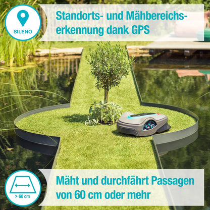 Gardena smart SILENO City 600 Mähroboter, bis 600m², LONA AI, App-Steuerung, SensorControl, Steigungen bis 35%, inkl. smart Gateway, DE-Version
