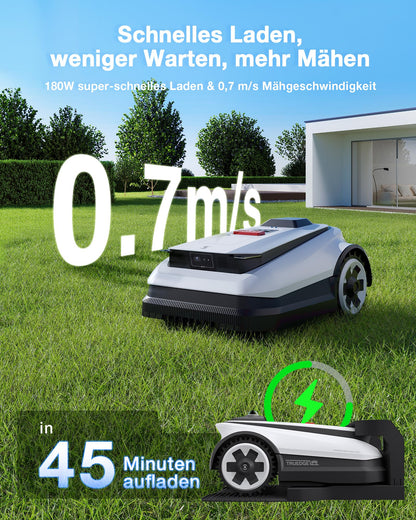 ECOVACS Goat A1600 Mähroboter ohne Kabel, bis 1600m², 330mm Schnittbreite, LiDAR RTK+Vision, 100W, 50% Steigung, intelligenter Rasenroboter