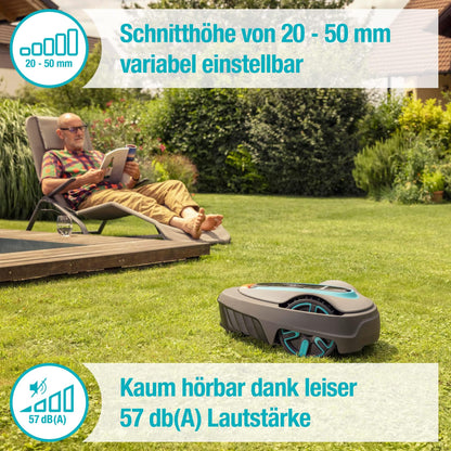Gardena smart SILENO City 600 Mähroboter, bis 600m², LONA AI, App-Steuerung, SensorControl, Steigungen bis 35%, inkl. smart Gateway, DE-Version